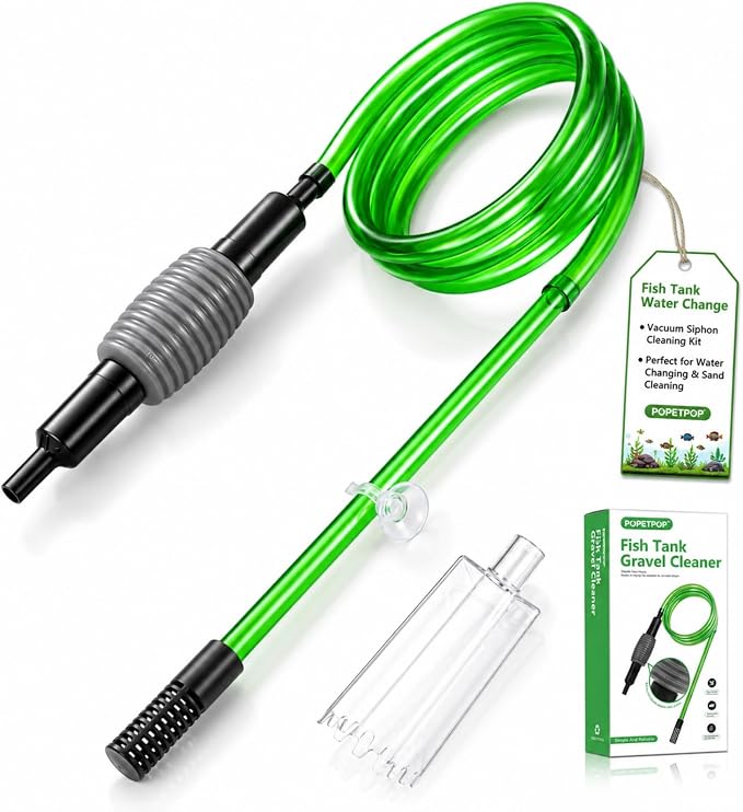 POPETPOP Aquarium Fish Tank Vacuum Siphon Cleaning Kit for Water Changing and Sand Cleaning