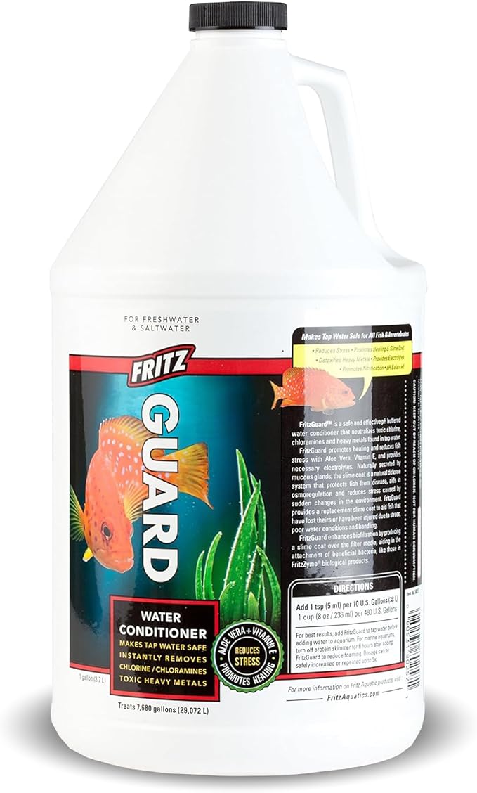 Fritz Aquatics FritzGuard Water Conditioner/Dechlorinator Makes Tap Water Safe for Fresh & Salt Water Aquariums (1-Gallon)
