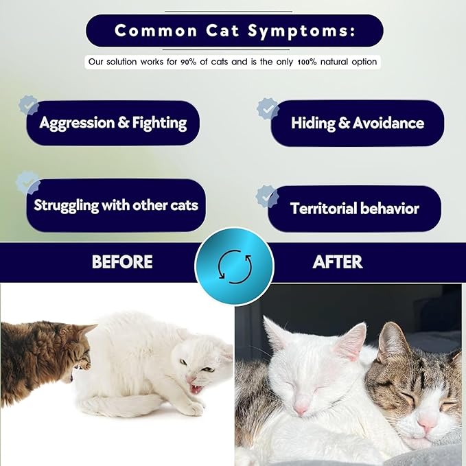 Cat Aggression Relief Calming Collar, Natural Anxiety Relief, Breakaway Vet-Approved Relaxer, Pet-Safe Collar with Essential Oils (Light Blue - Myrrh)