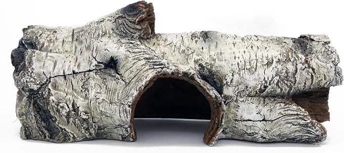 JIHAQUA Aquarium Resin Bark Terrarium Decor, Lizard, Snake or Reptile Hide | Lizard, Spider and Aquarium Fish Hide Cave (Medium Bark A)