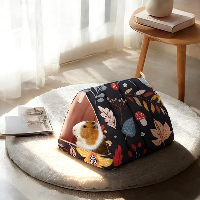2 Pcs Guinea Pig Hideout Guinea Pig Tunnel Bed Washable Small cage Accessories for Little Bunny Hamsters Hedgehog Ferret Chinchilla and Other Small Animals,2 Styles, 7.9 Inches