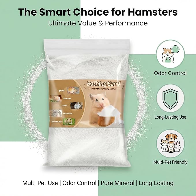 Sukh 31OZ Hamster Sand Bath - Fine Desert Sand Hamster Bedding Reptile Silica Sand Gerbil Hideout for Hamster Squirrel Guinea Pig Rabbit Chinchillas Gerbil Syrian Mice Small Animals Small Pets