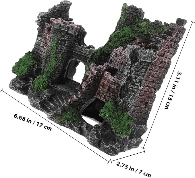 Realistic Resin Aquarium Castle Decoration for Fish and Shrimp with Sturdy Rock Cave Structure Small Fish Hideout for Aquarium Decor