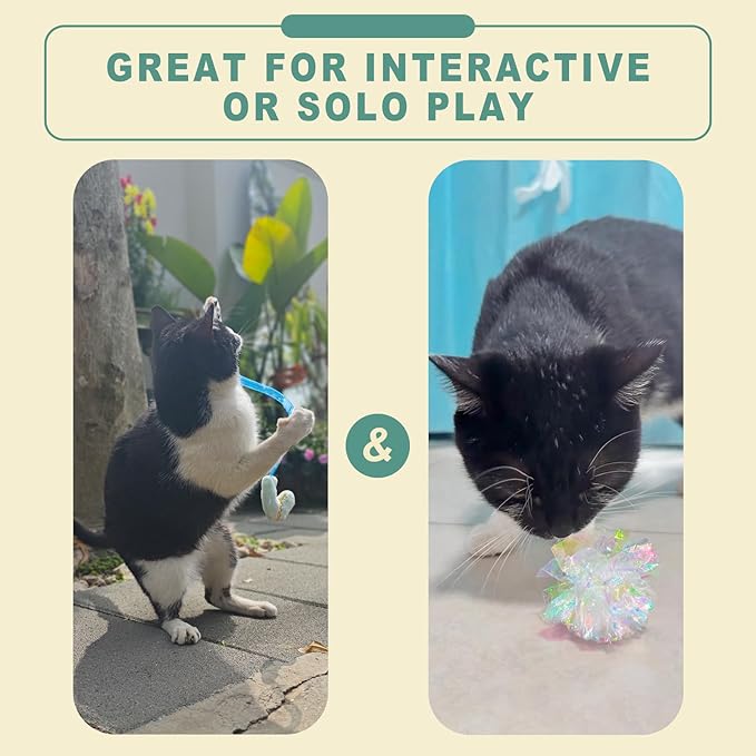 Interactive Cat Toys Set, Silvervine Chew Sticks and Catnip Spring Ropes, Indoor Cat Toys for Exercise and Dental Care, for All Cat Breeds (5 Pack)