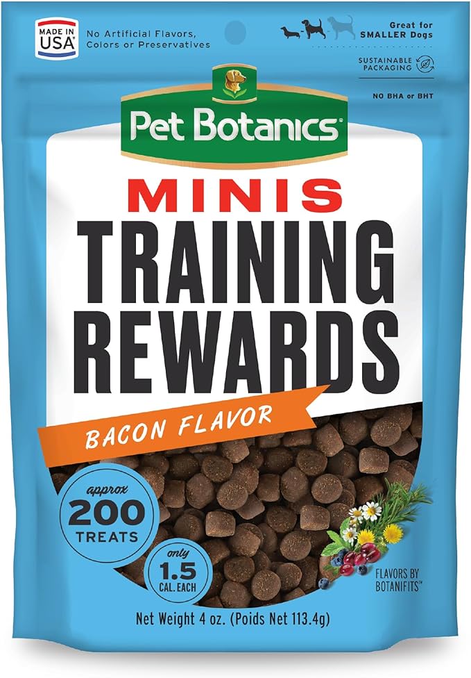 Pet Botanics Training Rewards Mini Treats For Dogs, Bacon, 4 Oz.