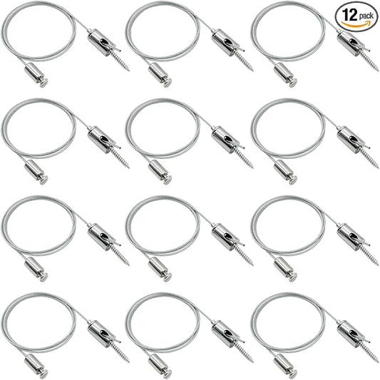 HAMRVL 12-Pack Hexagon Garage Lights Suspension Cables Kit - 3.28ft/1M Hexagon LED Lights Adjustable Steel Hanging Chain, Light Suspension Kit for Hexagon Lights,LED Panel Aquarium Lights, Load 6.6 lb