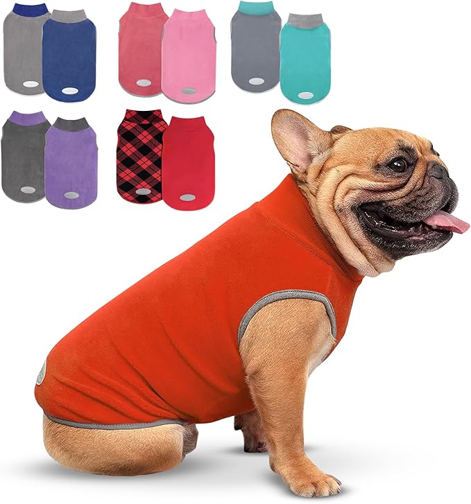 cyeollo 3XL Dog Sweaters for Large Dogs Male Female, Pullover Dog Sweatshirt Reflective Pet Jacket Fall Winter Dogs Sweaters Warm Pet Clothes, Orange & Rust Red XXXL