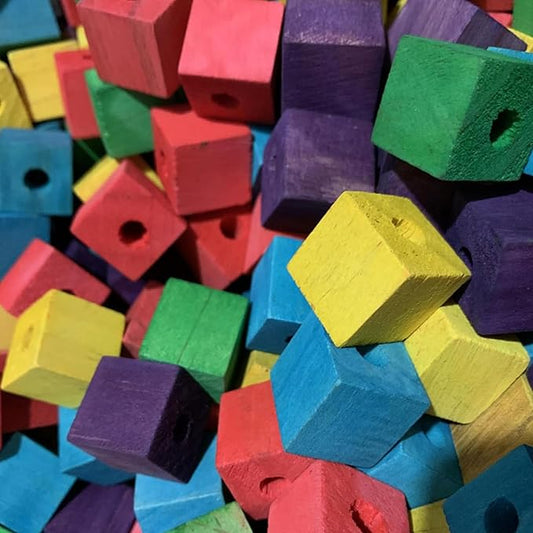 100 Pcs Bird Toys, Wooden Blocks Parrot Toys Bird Chew Toys DIY Parrot Wooden Toy Blocks for Cockatoos, Macaws, African Grey and Small Medium Parrots
