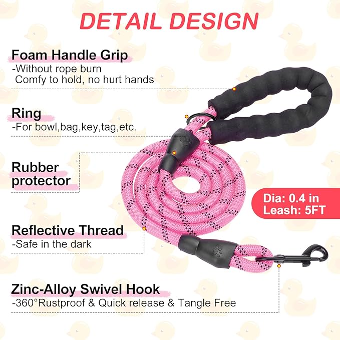 BEAUTYZOO Dog Harness Small Sized and Leash Set, Step-in Soft Padded Mesh Puppy Vest, Reflective Dog Harness No Pull No Choke, Breathable Easy Walking Vest Harnesses for Girl Boy Pets,Pink Ducks S