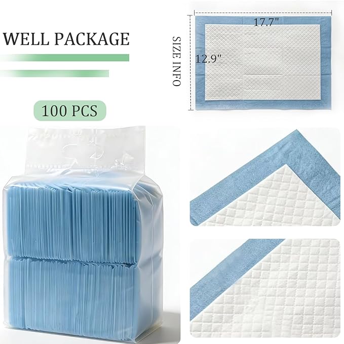 100 Sheets Disposable Bird Cage Liner, Super Absorbent Leak-Proof Birdcage Liners Cuttable Birdcage Liner Quick-Dry Surface for Cockatiels Canaries Parrots (12.9" x 17.7")