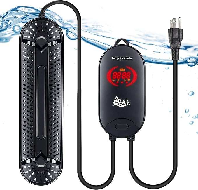 AQQA Aquarium Heater 500W for 66-135 Gallon Submersible Fish Tank Heater 75 Gallon Betta Fish Heater Aquarium Thermostat Heater for Coral Marine & Freshwater Aquarium (500W, 66-135Gal)