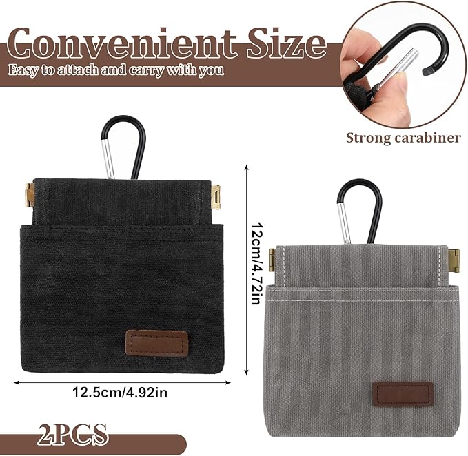 Xthrotsenk 2 PCS Treat Pouch Treating Pouches for Pet Training Small Dog Treat Pouch 4.9 X 4.7 Inch Dogs Treats Bag for Walking, Outdoor Use, Daily Use (Black, Gray)