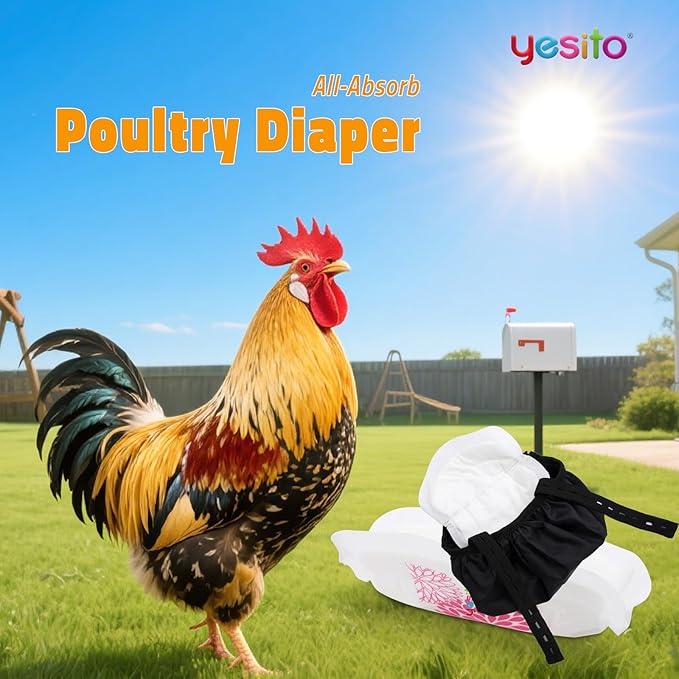 Adjustable Chicken Harness Diaper (5.4ft Leash) – Breathable & Washable Secure Training for Hens, Ducks & Chicks | Outdoor Walking & Discipline Solution (Months, Pink)