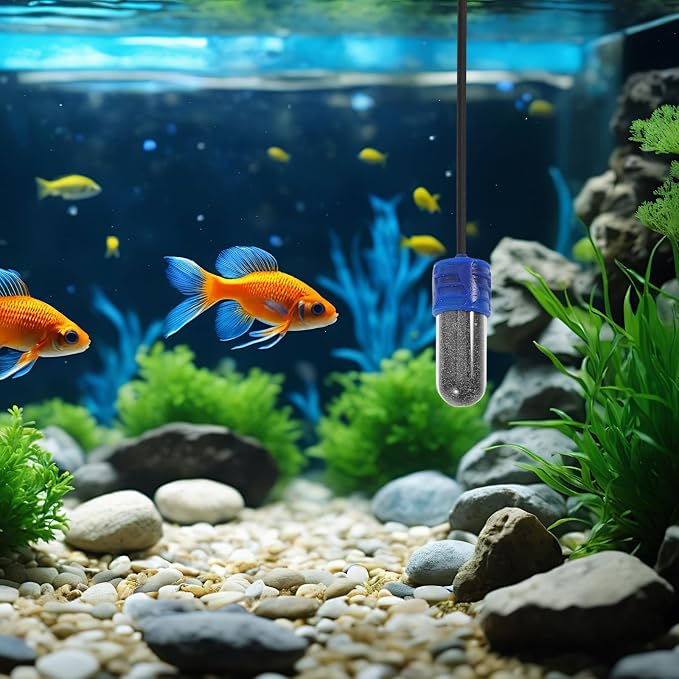 Abaodam Mini Aquarium Heater for Fish Bowls and Betta Fish, USB Powered Auto Temperature Control, Black Plastic and Glass Design, Space-Saving Heater for Small Home Aquatic Environments