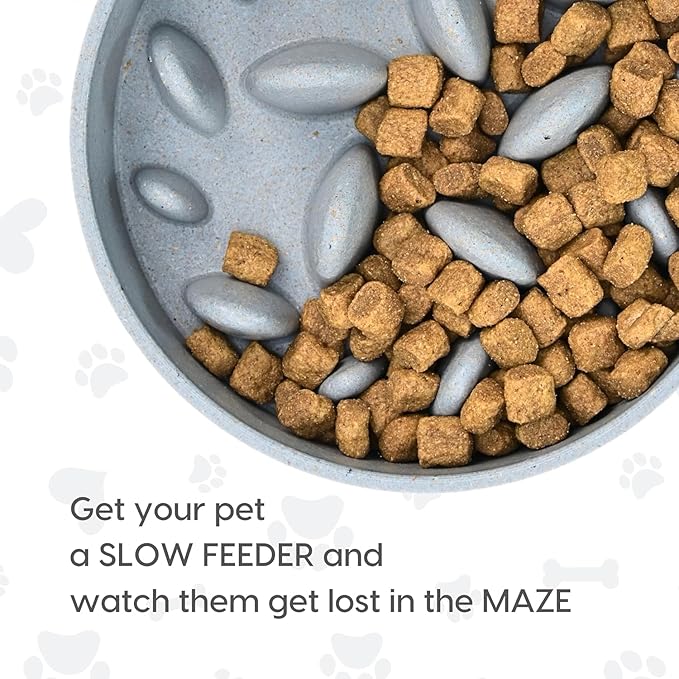 Slow Feeder for Dogs|Dog Bowl Small|400 Ml|Pet Bowl Made with Rice Husk and Bamboo Fibers|Dog Food Bowl|