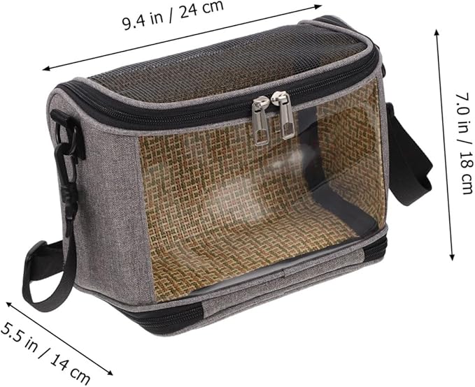 SHINEOFI Parrot Carrier Bag with Crossbody Strap, Large Capacity Portable Bird Carrying Pouch for Outdoor Travel, Small Pet Birds Container in Gray