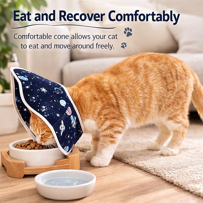 Cat Cone Collar Soft, Cat Recovery Collar to Stop Licking, Protective Cat Neck Cone After Surgery for Small Medium Cats Kittens Puppies
