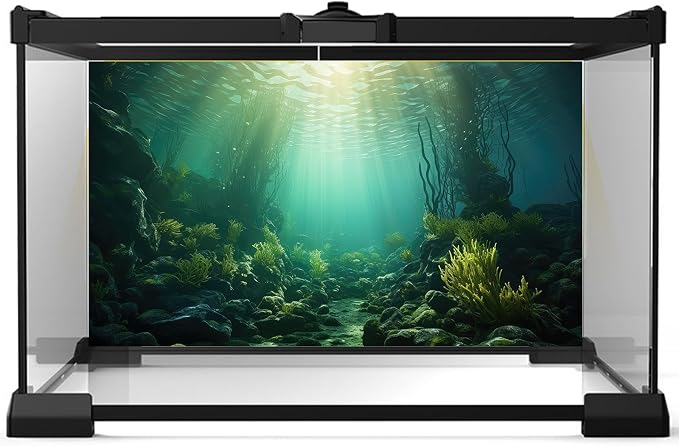 Ocean Aquarium Background Underwater Kelp Forests Fish Tank Background Under The Sea Aquatic Plants Sunrays Reptile Fish Tank Backgrounds Ocean Bed Rock Seagrass Aquarium Backgrounds 36x24in
