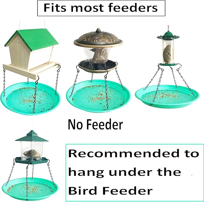 Bird Seed Catcher Tray Platform Feeder Hanging Tray - Fits Most feeders Catches Most Falling Seed and Husk, Bird Feeders and Accessories for Attracting Birds Outdoors, Backyard, Garden (Green)
