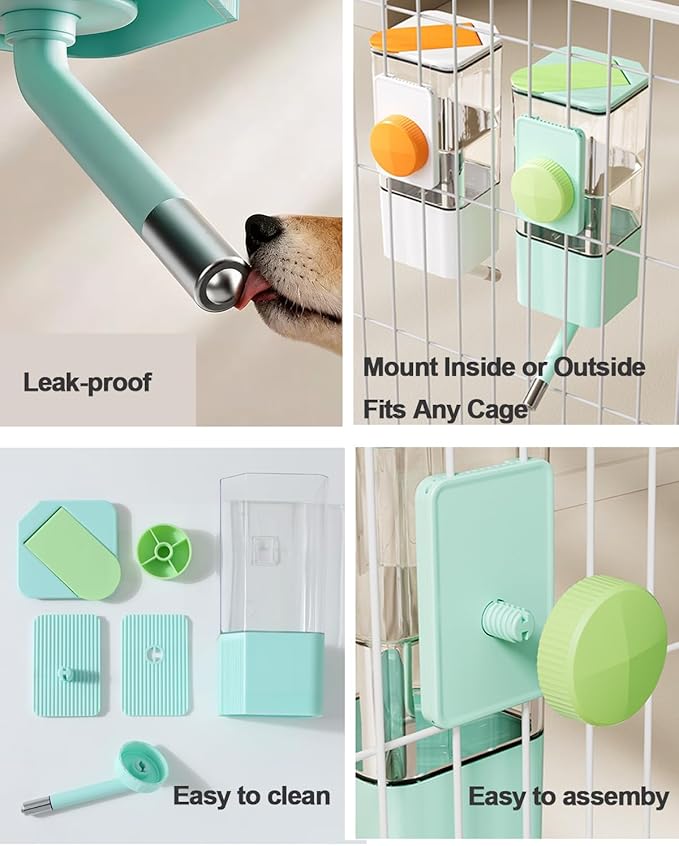47OZ Large Capacity No-Drip Water Bottle for Small Animals, Hanging Pet Water Dispenser for Cage Crate, Leakproof Feeder for Guinea Pig, Cat, Rabbit, Ferret, Dog,Chinchilla