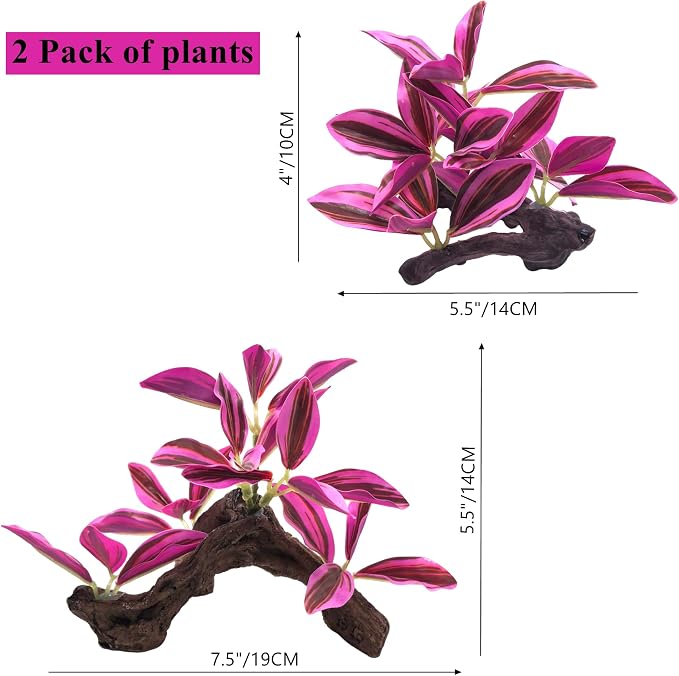 M2cbridge Fish Tank Plastic Soft Grass Artificial Betta Water Plants Purple | zero maintenance, soft without scratching, healthy underwater home