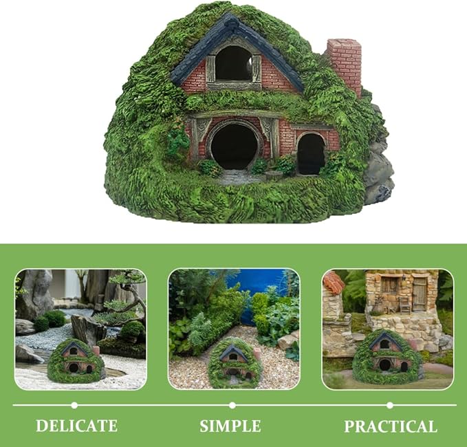 Resin Aquarium Decoration Roman Column Castle Fish Tank Ornament Betta Fish Hideout Cave Providing Hiding and Swimming Spaces in Underwater Landscape