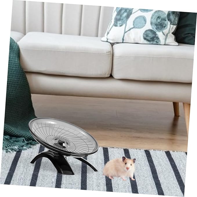 Silent Hamster Running Wheel for Small Pets Flat Sports for Hamsters Hedgehogs Gerbils Chinchillas Quiet Exercise Wheel Suitable for Squirrels and Mice Black