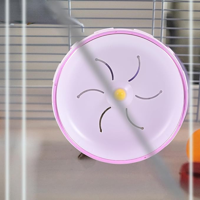 SHINEOFI Silent Hamster Wheel Plastic Exercise Toys for Small Animals Hamsters Gerbils Hedgehogs Household Pet Running Wheel 6.88In Pink 翻译：SHIN