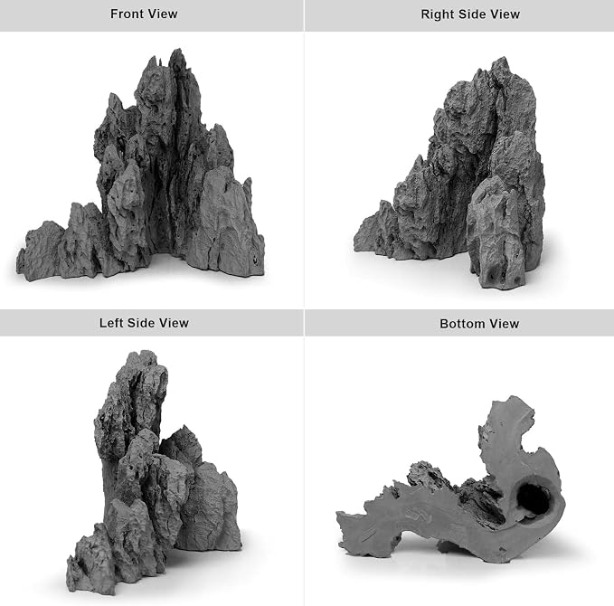 FZONE Resin Seiryu Stone Model Ph-Neutral Aquarium Rocks for aquascaping, Micro-Landscapes