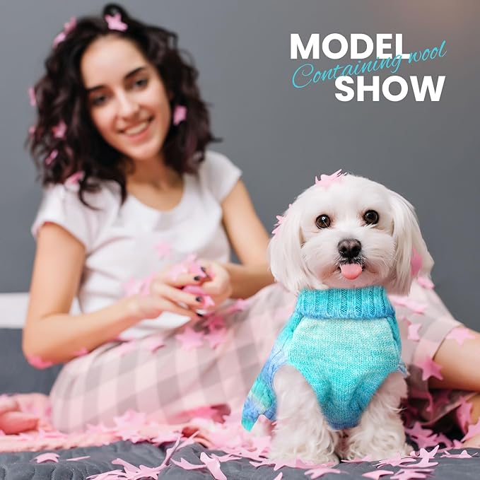 Dog Sweaters for Small Dogs Male Soft Cat for Cat Only Stretchy Extra Clothes for Small Dogs Gradient Color Dog Fleece Sweater Frenchie Dachshund Sphynx Cat Clothes