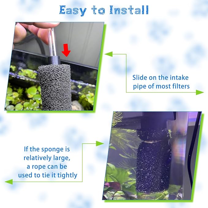 Sankoly 12 Pieces Aquarium Filter Sponge 0.8 Inch | Intake Shrimp Filter Coarse Sponge Filter for Aquarium Fish Tank, Protect Fish Fry and Shrimp, Black