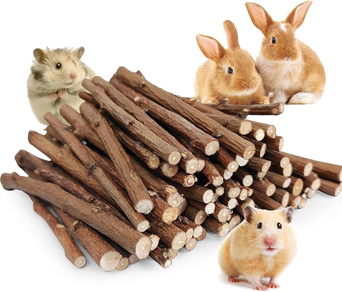 Jorewood 1 LB Natural Apple Wood Chew Sticks for Rabbits, Hamsters, Chinchillas - Extra Hard Teeth Grinding Toy | Untreated, Safe & Long-Lasting Rodent Chews