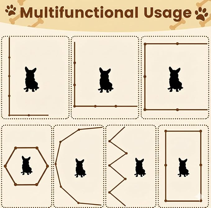 Acrylic Dog Playpen for House, Pre-Assembled Foldable Clear Gate Indoor with Handles, Free-Standing Pet Fence for Doorways for Small Dogs Puppy Cat Rabbit (6-Panel)
