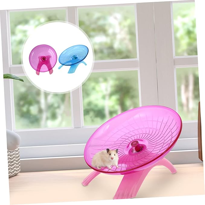 NOLITOY 2pcs Hamster Running Toy Flying Saucer Wheel Pet Exercise Accessory for Hamsters Gerbils and Colors Fun Activity for Bored Pets