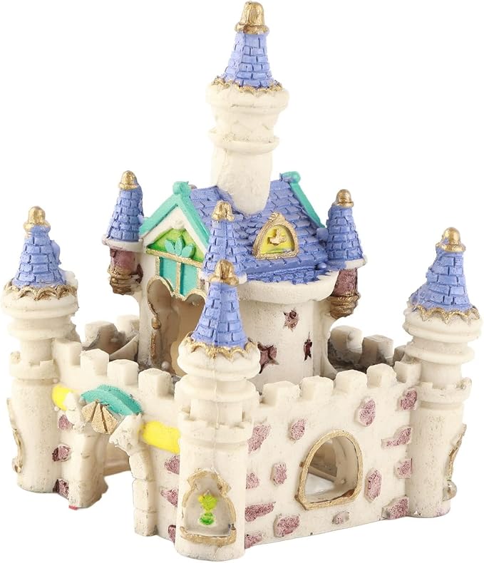 Pssopp Aquarium House Decoration Roman Aquarium Resin Castle Ornament Fish Hideout Castle Betta Cave Cave Ornament Fish Hideaway
