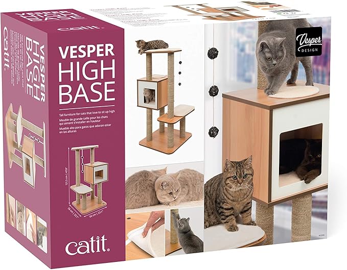Vesper Cat Tree, High Base, Walnut, 52045