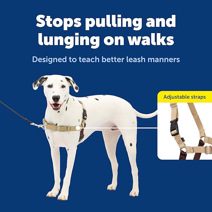 PetSafe Easy Walk Harness for Dogs - Pull-Free Walks - Patented Martingale Loop Design - Front Chest Leash Attachment - Comfort Straps - Breathable Harness Design - Medium/Large, Fawn