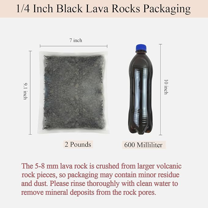 FANTIAN 2 lb Black Lava Rock for Plants, 5-8 MM Horticultural Volcanic Rock | Small Black Crush Lava Rocks Pumice for Plants, Safe for Aquarium, Succulent Drainage Fire Pits Outdoor