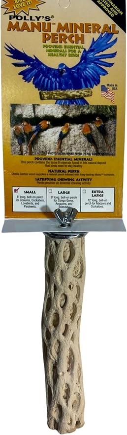 Polly's Pet Products Manu Mineral Bird Perch Size Small 6in