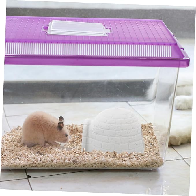 Generic Ceramic Hamster Hideout Small Cooling Igloo Nest Hut for Small Animals Pet House Refreshing Shelter with Unique Design