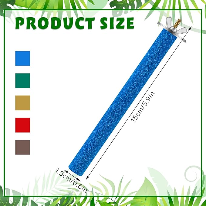 10 Pieces Bird Perch Stand Parrot Stand Paw Grinding Stick Parrot Perch Rough Surfaced Bird Cage Stand Colorful Wooden Parakeet Perch Toys for Cockatiels Cage Accessories