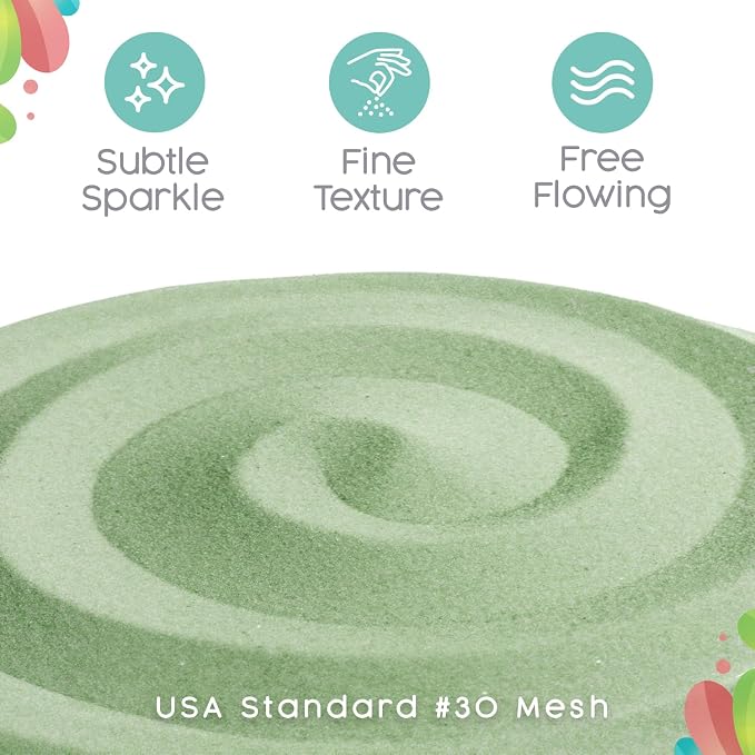 Sandsational Sparkle Mint Green Unity Sand, 1 LB (16 oz), Colored Sand for Weddings, Vase Filler, Home Decor, Crafts, Terrariums, and More