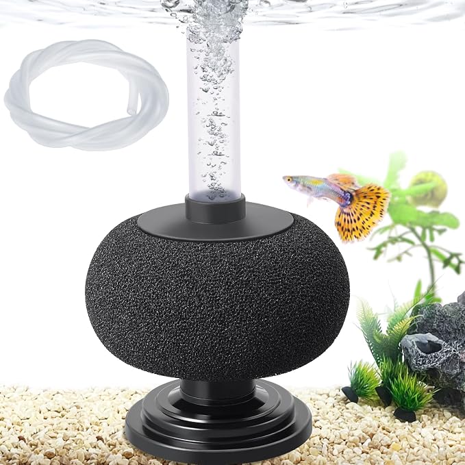 HITOP Diameter 4in Aquarium Bio Sponge Filter: 5-40gallon Air-Powered Fish Tank Filter, Quiet Filter for Aquarium/Betta Tank/Shrimp Tank/Fry Tank