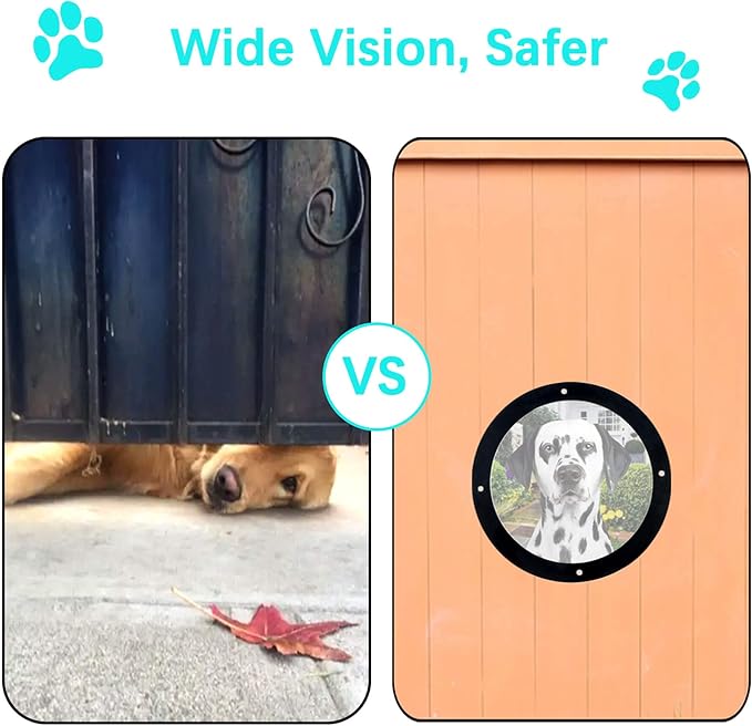 2-Pack 12.4" Acrylic Dog Fence Peek Window – Clear Dome Pet Viewing Panel for Dogs and Cats