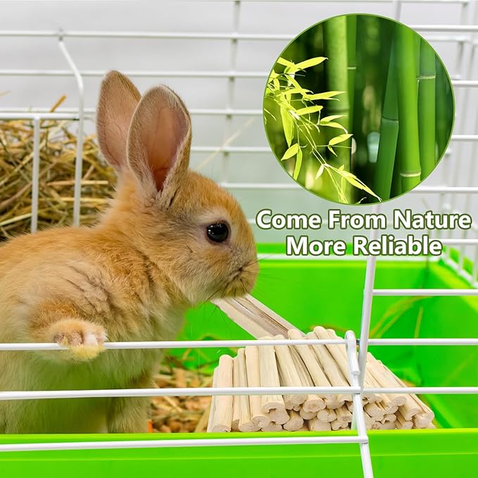 Jorewood 250g Sweet Bamboo Chew Sticks Rabbit Chew Sticks for Rabbits, Natural Bunny Chew Toy for Teeth Grinding, Small Animal Treats for Guinea Pig, Hamster, Chinchilla