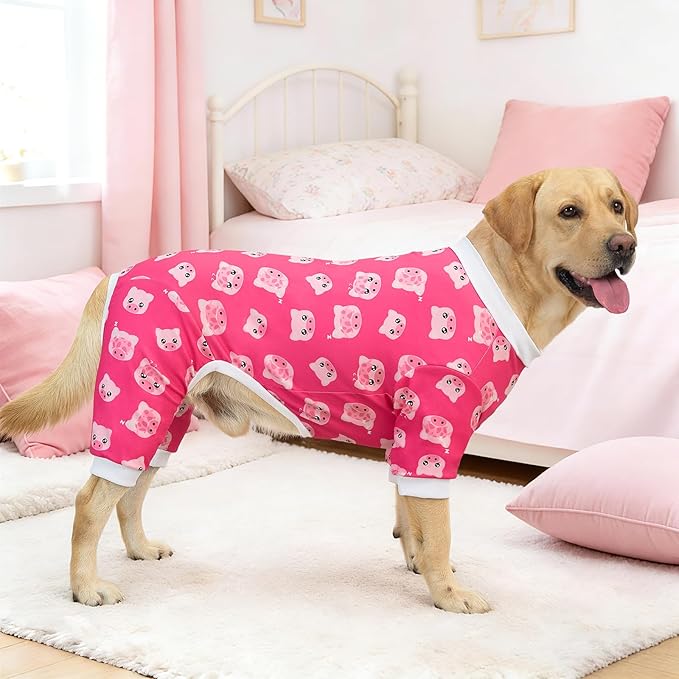 XPUDAC 4 Pieces Dog Pajamas for Large Dogs Pjs Clothes Puppy Onesies for Doggie Duck Shirts Sleeper for Pet Cats Jammies-4XL
