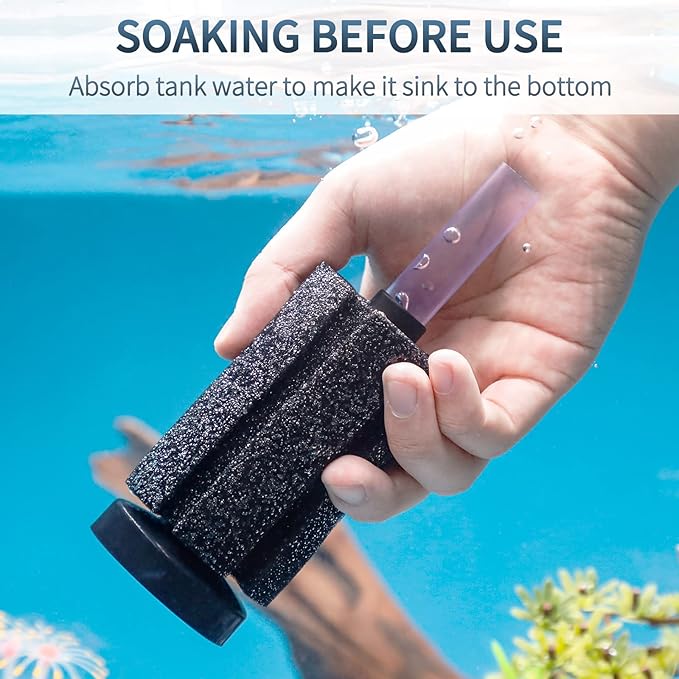 Pawfly Aquarium Bio Sponge Filter Small Fish Foam Filter with Airline Tubing Suction Cups Check Valve Connectors and Control Valve for Fish Tanks up to 20 Gallons