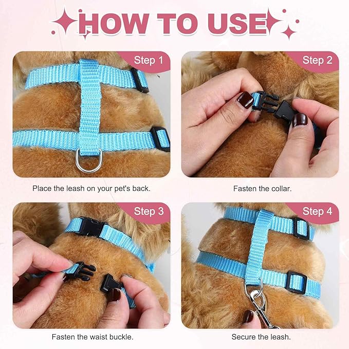 Rabbit Harness and Leash, Escape Proof Bunny Cat Leash Small Animal Harness Soft Adjustable Buckle(2Pcs, Brown) for Bunny Kitten Cats Puppies Walking Hiking Training