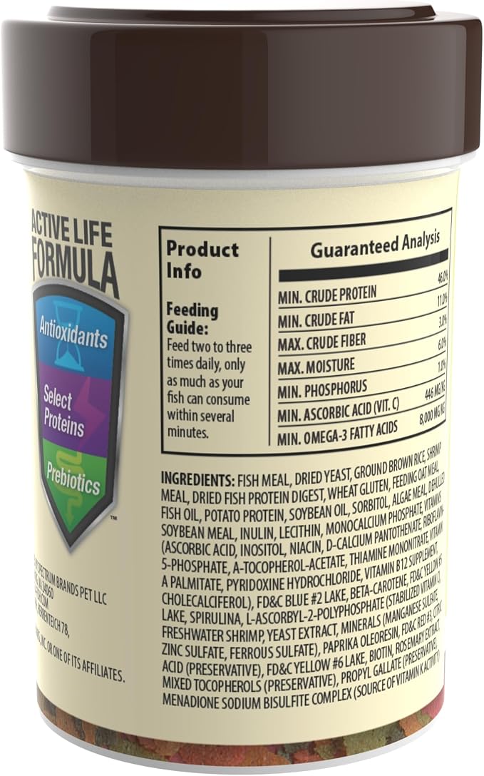 TetraMin Tropical Flakes Fish Food, 0.42 oz | Complete Daily Diet For Top-And-Mid Feeding Tropical Fish, Protein For Growth & Prebiotics for Digestion, Clear Water Formula