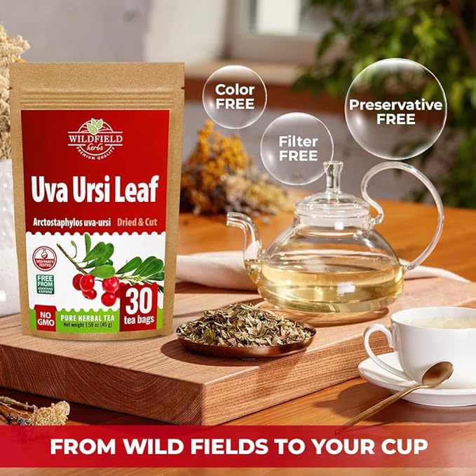 30 Bags Uva Ursi Leaf Uva Ursi Tea Herbal (Arctostaphylos Uva-Ursi) - 30 Count 1.5g Tea Bags Ursa Bag Uva-Ursi Herb Arctostaphylos Uva-Ursi